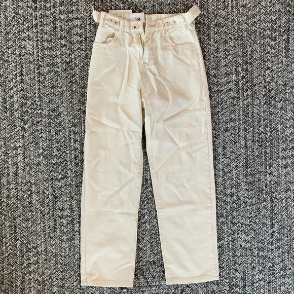 off white straight leg pants